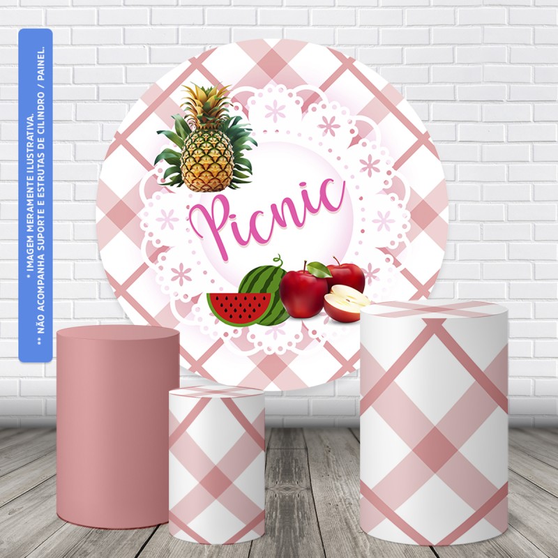 Trio Capas Cilindro + Painel 1,50m Picnic