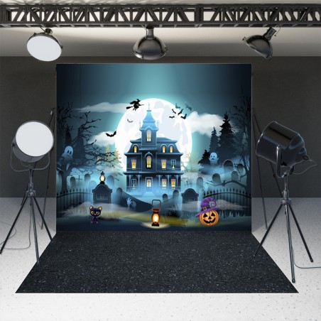 Fundo Fotográfico Halloween Cenário Tecido
