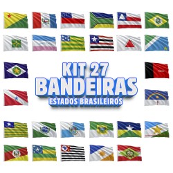 Kit C/ 27 Bandeiras Dos Estados Brasileiros 1,50 X 0,90 M