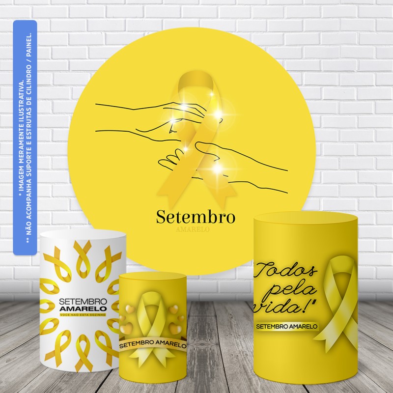 Trio Capas Cilindro + Painel 1,50m Setembro Amarelo